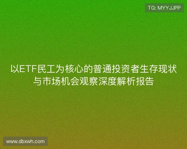 以ETF民工为核心的普通投资者生存现状与市场机会观察深度解析报告